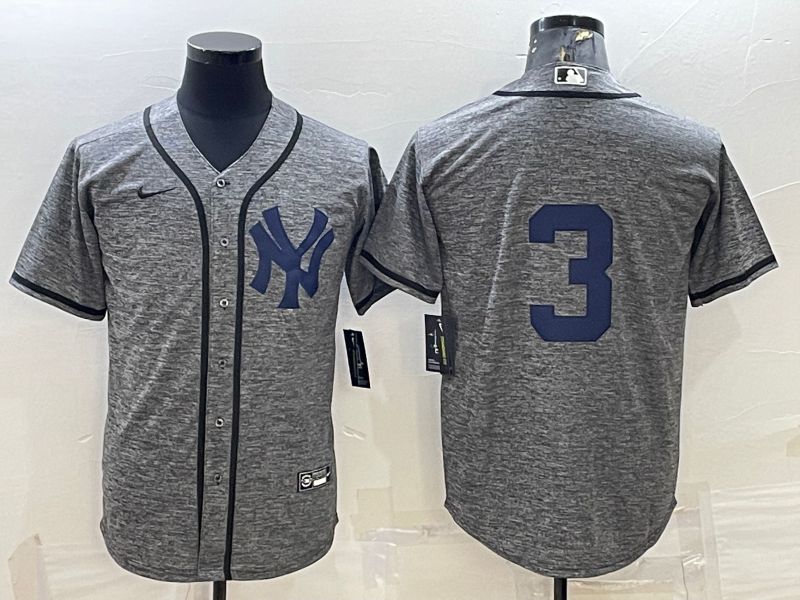Men New York Yankees #3 No Name Grey hemp ash Nike 2022 MLB Jerseys->women mlb jersey->Women Jersey